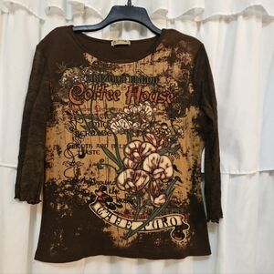 Y2K Blue Canyon Coffee House Top